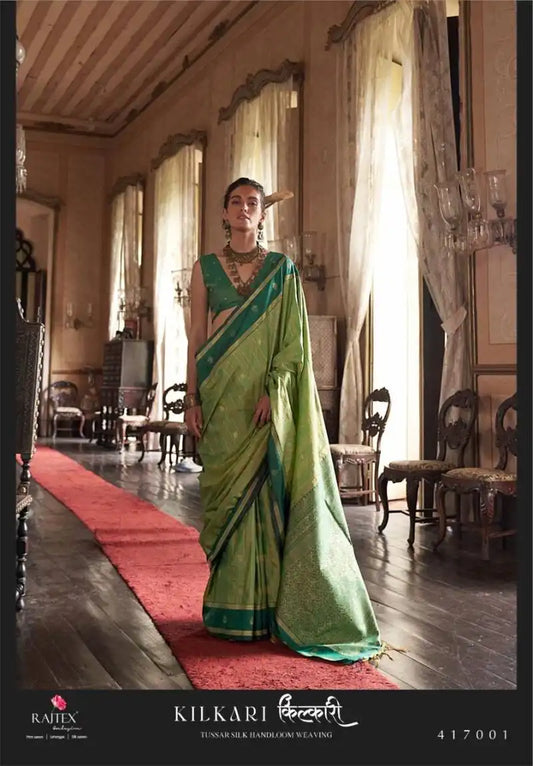 Rajtex Kilkari Tussar Silk Weaving Fancy Saree 417001