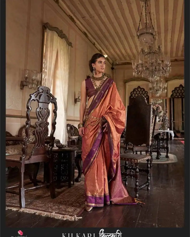 Rajtex Kilkari Tussar Silk Weaving Fancy Saree 417003