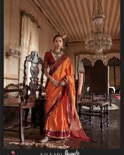 Rajtex Kilkari Tussar Silk Weaving Fancy Saree 417006