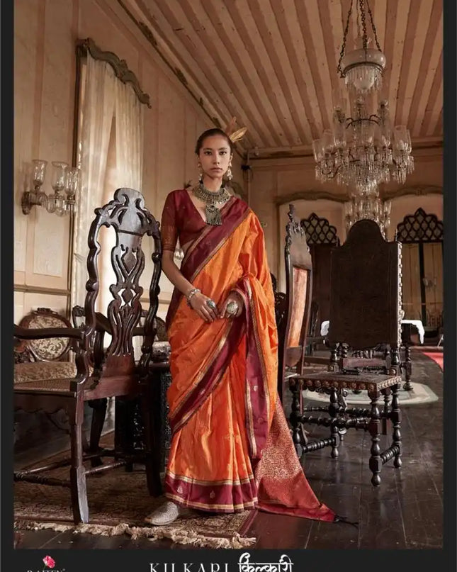 Rajtex Kilkari Tussar Silk Weaving Fancy Saree 417006
