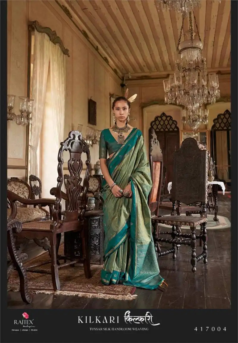 Rajtex Kilkari Tussar Silk Weaving Fancy Saree 417004
