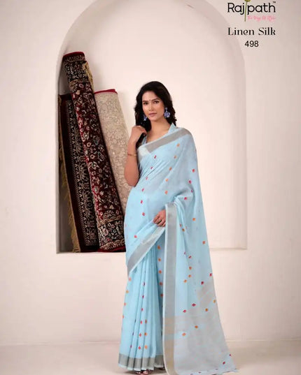 Rajpath Pirana Silk Linen Silk Fancy Sarees 498