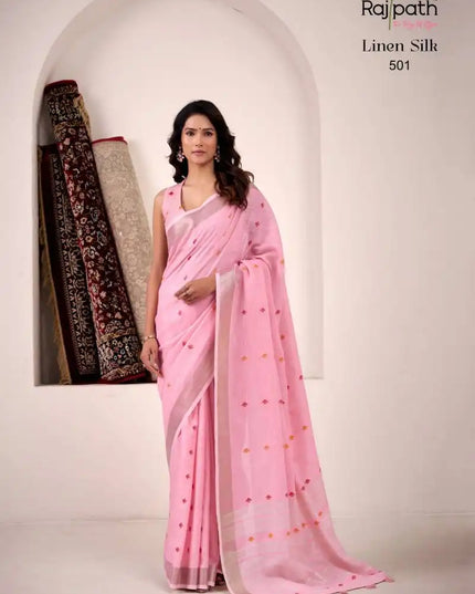 Rajpath Pirana Silk Linen Silk Fancy Sarees 501