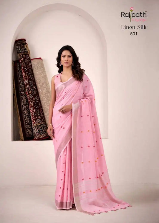 Rajpath Pirana Silk Linen Silk Fancy Sarees 501