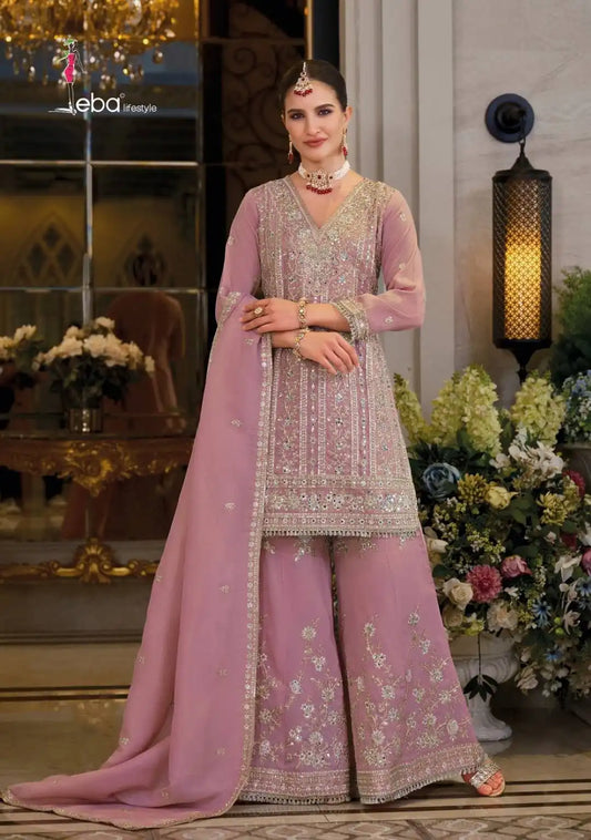 Eba Nayaab Designer Violet Color Shimmer Embroidered Salwar Suits Collection