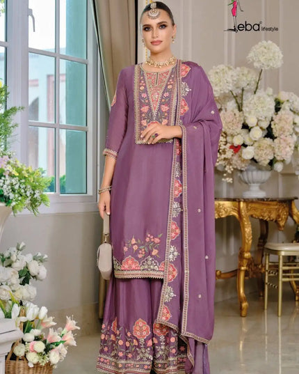 Eba Kiyara Designer Chinon Sharara Suit Wedding Collection