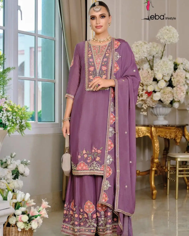Eba Kiyara Designer Chinon Sharara Suit Wedding Collection