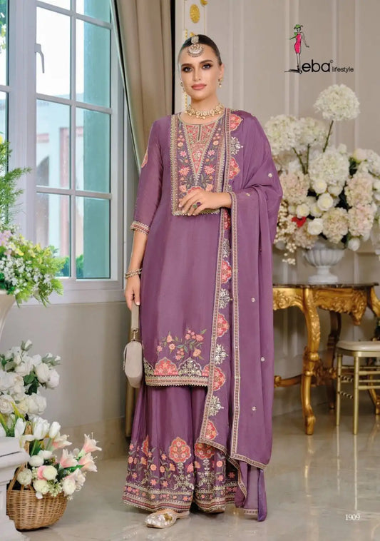 Eba Kiyara Designer Chinon Sharara Suit Wedding Collection