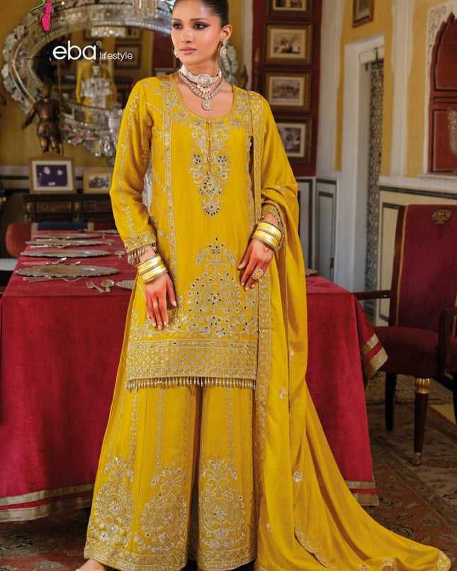 Eba Sundari Chinon Readymade Suit With Embroidery Work 2025