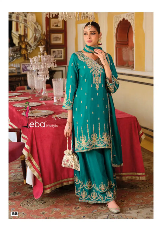 Eba Chhavi Chinon Sharara Suit Diwali