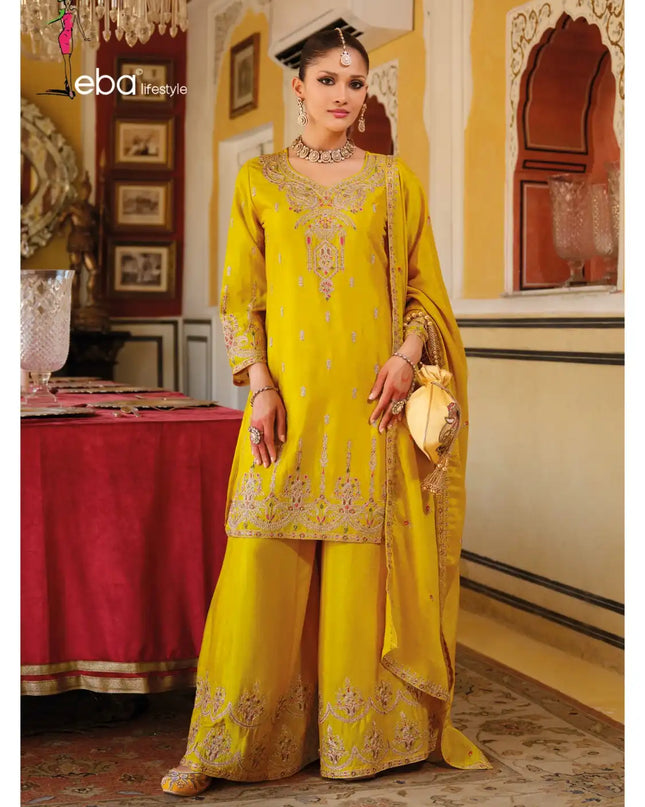 Eba Chhavi Chinon Sharara Suit Diwali Collection