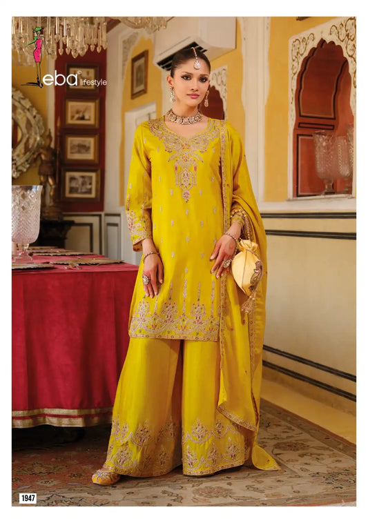 Eba Chhavi Chinon Sharara Suit Diwali Collection