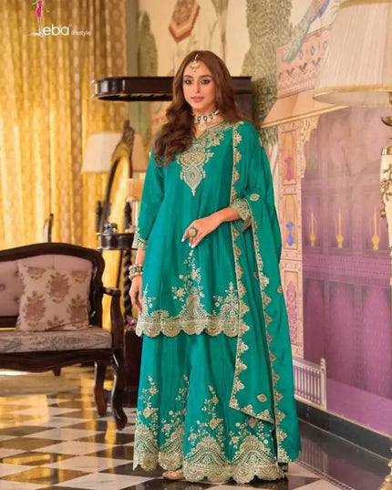 Eba Kalista Chinon Diwali Special Salwar Suit With Embroidery Work