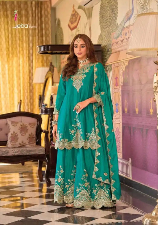 Eba Kalista Chinon Diwali Special Salwar Suit With Embroidery Work