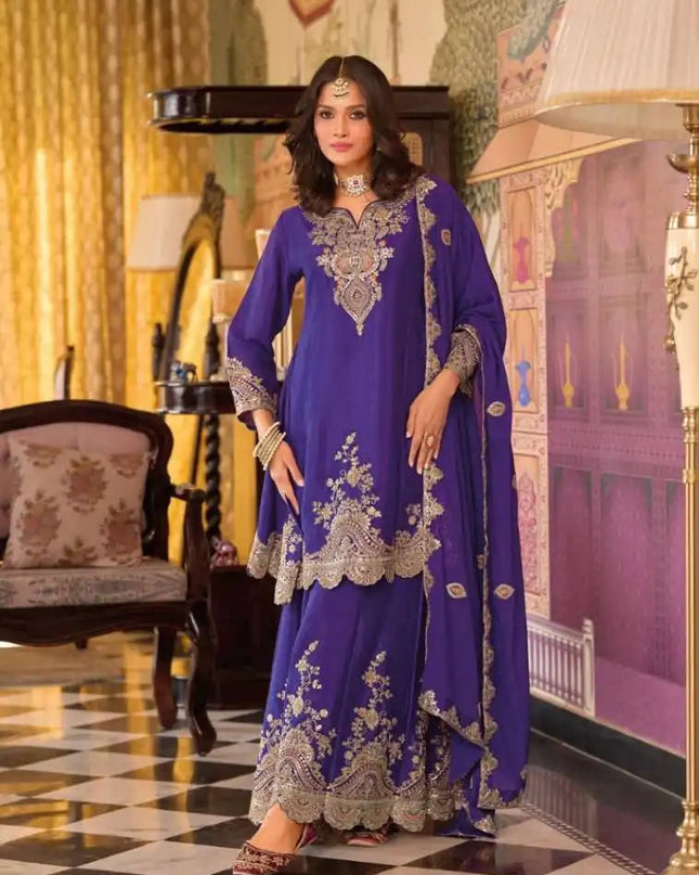 Eba Kalista Chinon Diwali Special Salwar Suit With Embroidery Collection