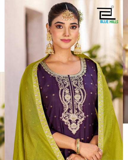 Blue Hills Sindoor Vol 3 Chanderi Cotton Anarkali Dress plush Size Latest Collection