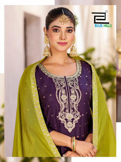 Blue Hills Sindoor Vol 3 Chanderi Cotton Anarkali Dress plush Size Latest Collection