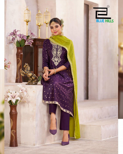 Blue Hills Sindoor Vol 3 Chanderi Cotton Anarkali Dress plush Size Latest Collection
