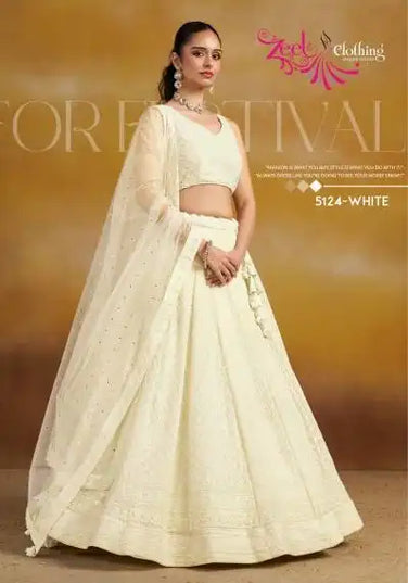 Zeel Florance Vol 2 White Georgette Lehenga Choli Collection