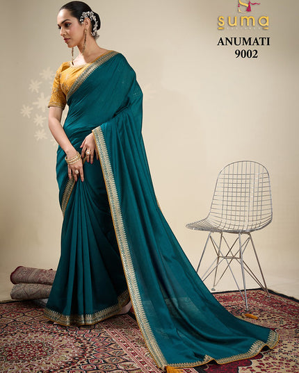 Suma Anumati Vichitra Embroidery Work 9002 Party Wear Saree Collection
