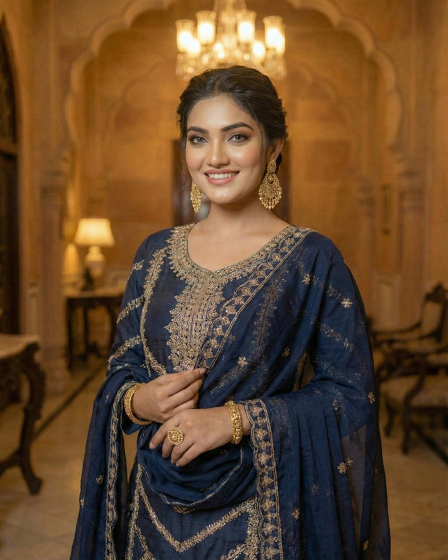 KB 3314 Heavy Chinon Embroidery Wedding Sharara Suit