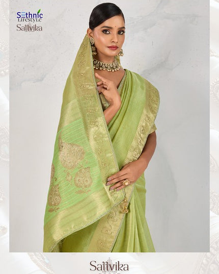 Sethnic Lifestyle Sattvika Linen Lace Work 9002 Festival Wear Saree 2025