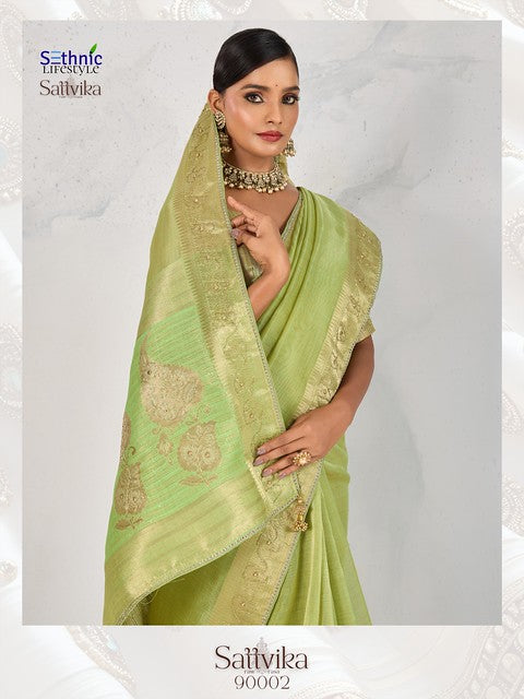 Sethnic Lifestyle Sattvika Linen Lace Work 9002 Festival Wear Saree 2025