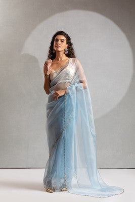 Akshaya 110E Organza Diamond Lace Work Carnival wear Saree