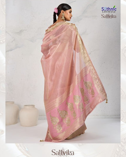 Sethnic Sattvika Tissue Linen Lace Work 9001 Festival Wear Saree