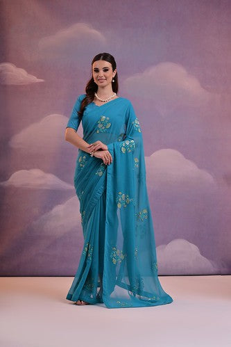 Sanjana Lifestyle Astha 14159 Georgette Silk 7012 Daily Wear Saree