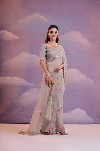 Sanjana Astha 14159 Georgette Silk 7010 Daily Wear Saree Collection