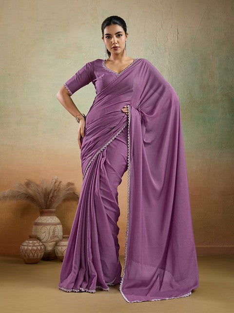 Sethnic Ekairaa Georgette Blue Color 97003 Cocktail Wear Saree Collection