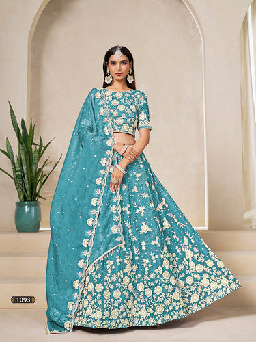 Mehvish Mehvish vol 19 Organza Silk 1093 Party Wear Lehenga Blouse