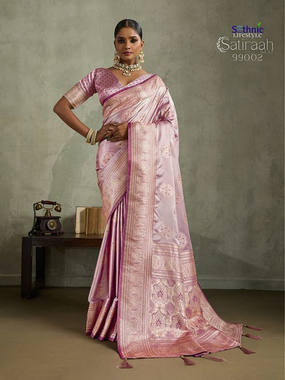 Sethnic Lifestyle Satiraah Satin Silk 99002 Party Wear Saree Collection