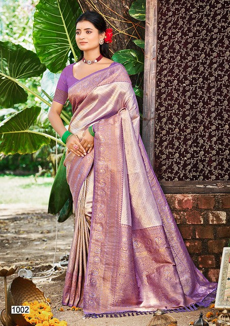 Bunawat Nikhila Silk Weaving Work 1002 Party wear Saree Collection