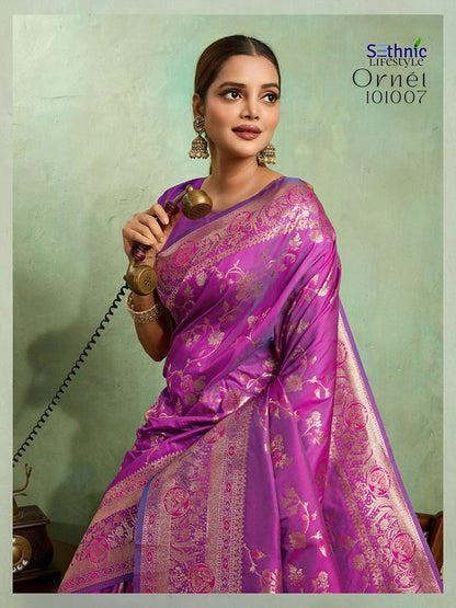 Sethnic Ornet Dual Tone Banarasi Silk 101007 Festival wear Saree