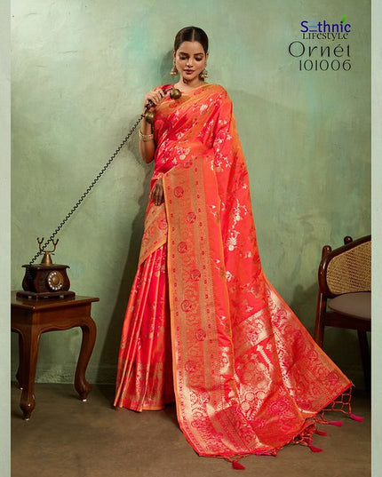 Sethnic Ornet Dual Tone Banarasi Silk 101006 Unifrom wear Saree 2025