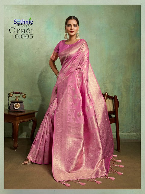 Sethnic Ornet Dual Tone Banarasi Silk 101005 Unifrom wear Saree