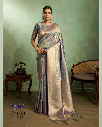 Sethnic Ornet Dual Tone Banarasi Silk 101002 Party wear Saree Collection