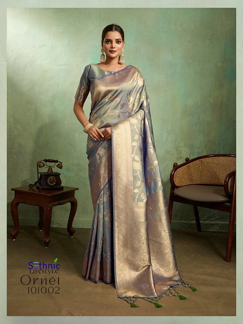 Sethnic Ornet Dual Tone Banarasi Silk 101002 Party wear Saree Collection