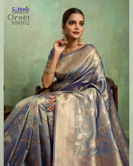 Sethnic Ornet Dual Tone Banarasi Silk 101002 Party wear Saree Collection
