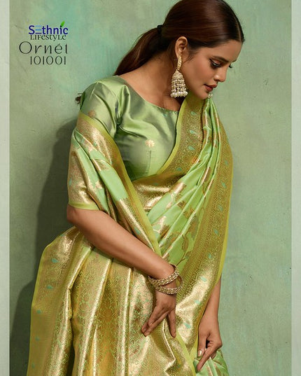 Sethnic Ornet Dual Tone Banarasi Silk 101001 Party wear Saree