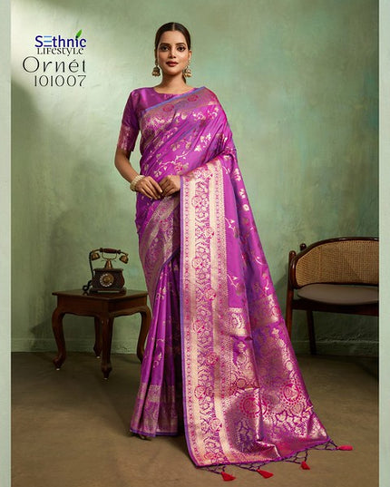 Sethnic Ornet Dual Tone Banarasi Silk 101007 Festival wear Saree