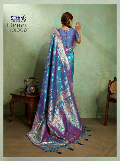 Sethnic Ornet Dual Tone Banarasi Silk 101009 Festival wear Saree Collection 2025