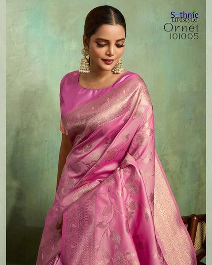 Sethnic Ornet Dual Tone Banarasi Silk 101005 Unifrom wear Saree