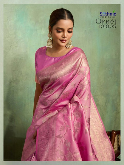 Sethnic Ornet Dual Tone Banarasi Silk 101005 Unifrom wear Saree