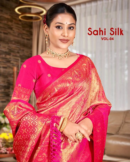 Bunawat Sahi Silk 4  Weaving Work 1002 Party wear Saree Collection
