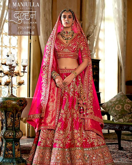 Manjulla Dulhan Vol 3 1189 B Tone Silk Bridal Heavy Lehenga Choli Collection