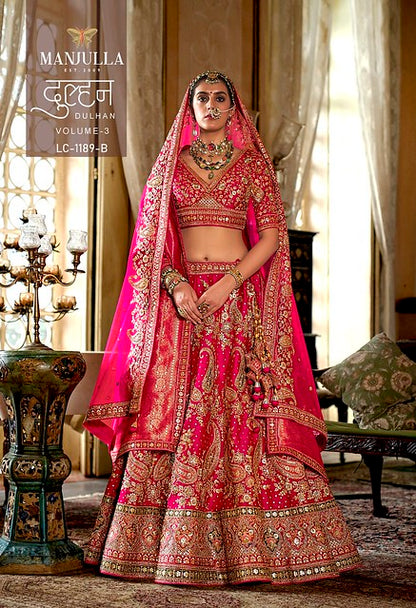 Manjulla Dulhan Vol 3 1189 B Tone Silk Bridal Heavy Lehenga Choli Collection