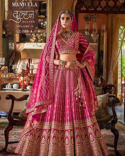 Manjulla Dulhan Vol 3 1188 A Tone Silk Bridal Heavy Lehenga Choli